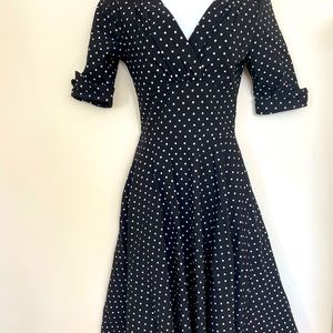 COPY - Polka Dot Structured Midi 50s Style Dress